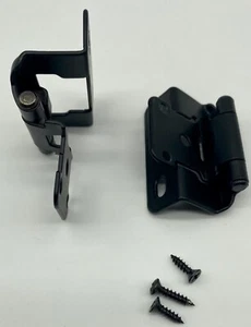 Decobasics 1/2" Overlay Self-closing Partial Wrap Hinges - 25 Pair - MATTE BLACK - Picture 1 of 6