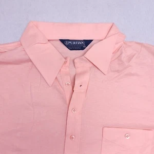 Puritan Casual Short Sleeve Pullover Polo Shirt Adult Mens Size XL Pink - Picture 1 of 10