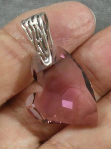 Anhänger 2 U Herz Avilagems Swarovski Kristall rosa 0,925 Sterlingsilber - Bild 1 von 4