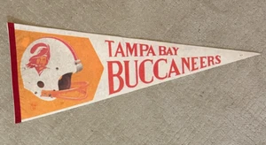 Tampa Bay Buccaneers Vintage 2 Bars Pennant Felt Full Size - Picture 1 of 9
