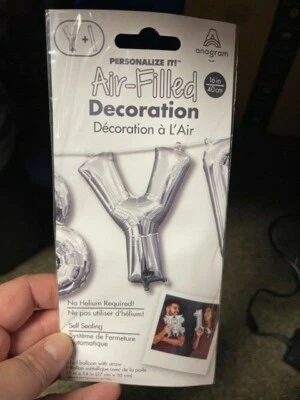 Anagram Letter "Y" Silver Minishape 16" Foil Balloon New! - Image 1 of 2