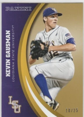 KEVIN GAUSMAN 2015 PANINI LSU COLLEGIATE #78 GOLD PARALLEL SERIAL #'D /25 - Image 1 of 2