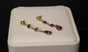 (RI1) 14K Yellow Gold Stone Earrings - 1.2 Grams - Picture 1 of 3