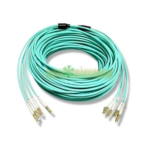 LC-LC MM 4 Strand Armored 10G OM3 Fiber Cable Fiber Optic Jumper Patch Cord 50M - Afbeelding 1 van 8
