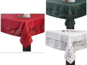 Tovaglie tessuto agrifoglio Poinsettia taglio laser poliestere misure/colori assortite - Foto 1 di 13