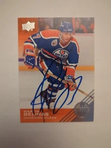 MARTIN GELINAS Signed Autographed Edmonton Oilers Card - Picture 1 of 2