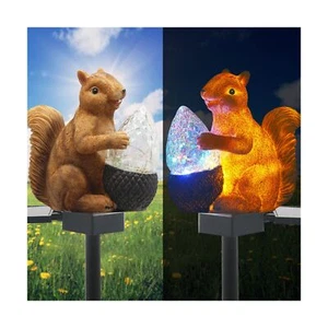 Upgraded Solar Garden Lights Outdoor Decor, Solar Squirrel Stake Lights Color... - Picture 1 of 6