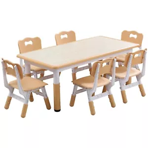 YUKOOL Kids Study Table and Chairs Set - Adjustable Height and Stylish Design - Picture 1 of 6