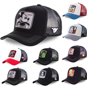 Mens Cartoon Embroidery Mickey Mouse Baseball Cap Adjustable Cotton Mesh Dad Hat - Picture 1 of 43