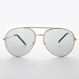 Round Gold Aviator Sunglass with Corning Transition Glass Lens - Bermuda - Picture 1 of 3