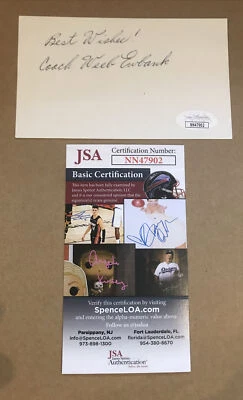 WEEB EWBANK SIGNED 3 x 5 INDEX CARD AUTOGRAPHED NFL HOF JSA CERTIFIED AUTOGRAPH - Image 1 of 4