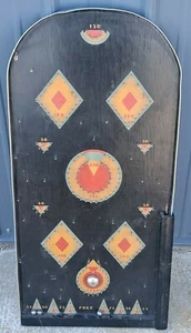 Early Wooden Game Cricket pinball Plinko w/ metal marble balls Homemade? - Picture 1 of 10