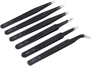6PCS Precision Tweezers Set for Electronics Lab Work Jewelry Craft Soldering  - Picture 1 of 12