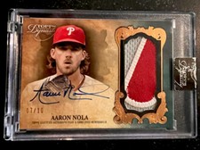 2021 Topps Dynasty Auto Aaron Nola  On Card Autograph Patch #07/10 Phillies