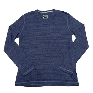 JKL All Journey Gear Shirt Mens Medium Blue Striped Heather Lightweight Casual - Picture 1 of 6