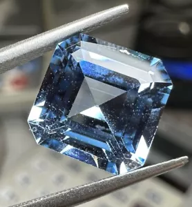Vintage 5.00 Ct + FINEST LAB GROWN CREATED Emerald Cut Aquamarine 10 X 10mm ๐ - Picture 1 of 4