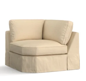 Pottery Barn Basic Sectional WEDGE CHAIR SLIPCOVER ONLY Honey Brushed Canvas - Picture 1 of 1