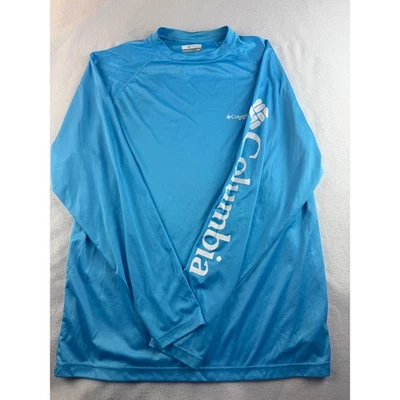 Camiseta de pesca Columbia PFG para hombre manga media larga logotipo azul Foto 1 de 4