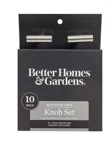 Better Homes & Gardens 10 pack Satin nickel finish knob set NEW Cabinets - Picture 1 of 3