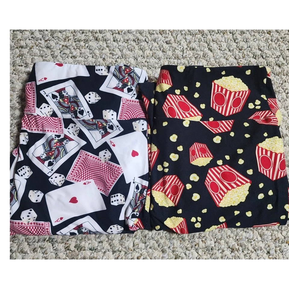Lote de 2 pares de leggings LuLaRoe altos y curvilíneos de novedad Foto 1 de 3
