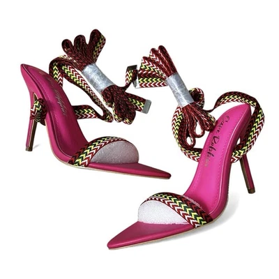 Cape Robbin Strappy Lace Up Open Toe Stiletto Heels Size 7 Barbie Party Event - Image 1 of 4
