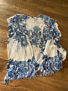 Charlie Paige Damen OS Free Size blau Batik Boho Kimono Schwimmen Strand Überwurf - Bild 1 von 1