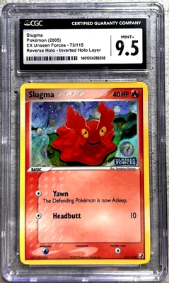 Pokémon Card Slugma Reverse Holo CGC 9.5 Mint+, EX Unseen Forces, 2005 (1) - Image 1 of 4