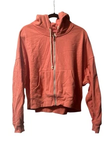 Sudadera con Capucha Cremallera Recortada American Eagle Naranja Coral Prenda Mezcla Algodón XXL (1043) - Imagen 1 de 5