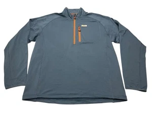 Men's Orvis Horseshoe Hills 1/4 Zip L/S Fleece Pullover Size Large Blue #2YNJ - Picture 1 of 12