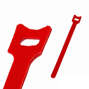 6 Zoll Haken und Öse Wiederverwendbar Gurt Kabel Schnur Kabelbinder 100er Pack Rot - Bild 1 von 5