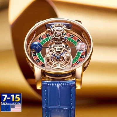Luxury Design Hollow Men's 3 Bar Astronomia Casino Roulette Quartz Watch - Image 1 of 4