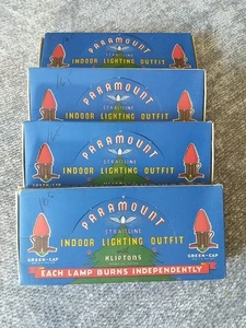 4 Vtg Paramount Indoor Lighting Strings Straitline MISSING 4-6 Bulbs Overall - Picture 1 of 15