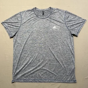 Adidas Shirt Mens 3XL XXXL Blue Grey Performance Golf Tee Dry Dri Exercise Gym - Picture 1 of 9