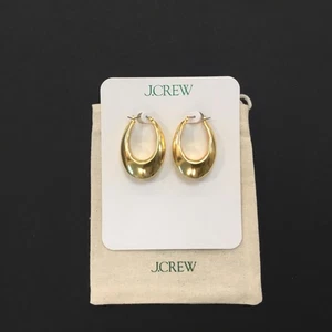 J.Crew Women's NWT Gold Plated Hoop Earrings With Pouch - Picture 1 of 5