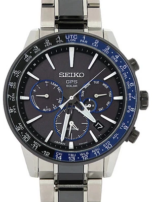 SEIKO ASTRON SBXC009 Titanio Solar GPS 42mm Negro Azul Para hombres #T502 Foto 1 de 4