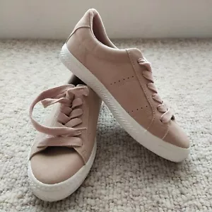 Size 6 - TARGET WOMEN'S LOW-TOP SNEAKERS BLUSH PINK SUEDE LEATHER - Picture 1 of 11