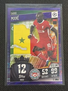 2020-21 Topps Match Attax 101 Purple #12 Sadio Mane - Liverpool - Picture 1 of 2