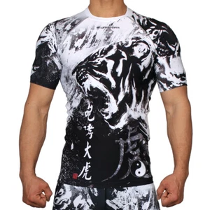 FX-338K ROARING TIGER -Black BTOPERFORM Compression Base layer MMA Rash guard - Picture 1 of 7