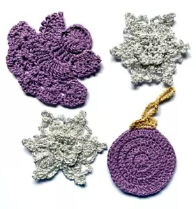 8 Christmas snowflakes Angel Crochet christmas tree ornament Christmas baubles - Picture 1 of 12