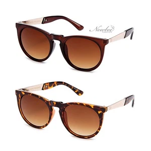 Women Sunglasses Key Hole Sunglasses Hipster Circular Horned Rimmed Retro Glass - Picture 1 of 5