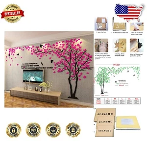 XL 3D Tree Wall Decals with Birds - Family DIY Decor for Bedroom & Living Room - Picture 1 of 7