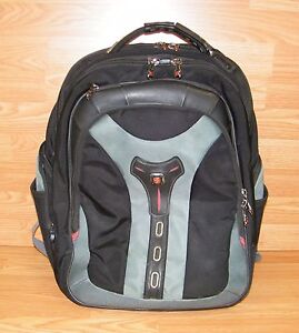Genuine Swiss Gear Green & Black Backpack With Shock Absorbing Straps **READ** 