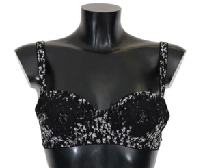 Dolce & Gabbana Black Silk White Lace Stretch Underwear Women's Bra Authentic - Picture 1 of 6