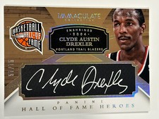 2014-15 Panini Immaculate Hall of Fame Heroes Clyde Drexler #11 auto/75 HOF