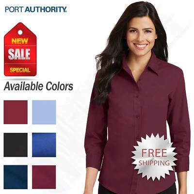 Camisa Port Authority para mujer manga 3/4 resistencia a las arrugas fácil cuidado L612 Foto 1 de 3