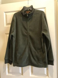 NWOT MEN'S ST JOHN'S BAY HUNTER GREEN FLEECE FULL ZIPPER JACKET W/POCKETS - M - Picture 1 of 10