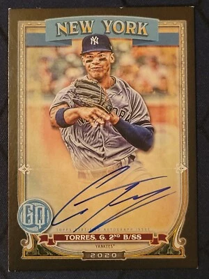 2020 TOPPS GYPSY QUEEN GLEYBER TORRES #GQA-GT BLACK 1/1 ON CARD AUTO AUTOGRAPH  - Image 1 of 3
