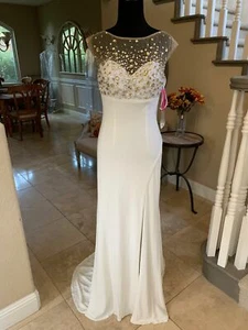 $378 NWT JVN BY JOVANI WHITE PROM/PAGEANT/WEDDING DRESS/GOWN SIZE 6 - Imagen 1 de 10