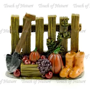 Fall Fence w Wellies Shovel and Fruit 2" 1 pc MI 51703 Miniature Fairy Garden - Picture 1 of 11