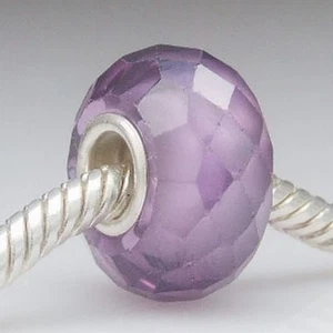 PERLINA ZIRCONI SFACCETTATA PIETRA NASCITA ARGENTO 925 ADATTA BRACCIALE CHARM EUROPEO - Foto 1 di 31